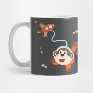 Space monkey or astronaut in a space suit with cartoon style Mug